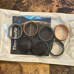 Men's Silicone Ring Set - Black, Gray, Gold 7 pieces